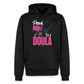 Doula Travailleuse à la naissance Maman Fière Maman - Sweat à capuche Premium bio Homme - noir - Devant - Nico (187cm)