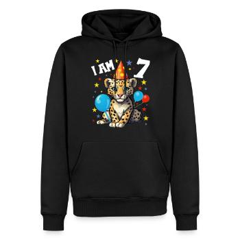 I' Years Old Leopard Leopard 7th Birthday - Men’s Premium Organic Hoodie - black - Front - Nico (187cm)