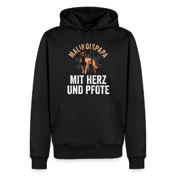 Belgian Shepherd Dad Father Malinois - Men’s Premium Organic Hoodie - black - Front - Nico (187cm)