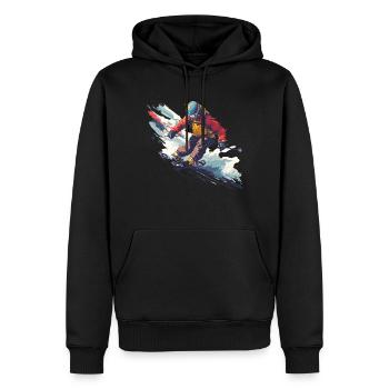 Hiver Montagnes Neige Ski Freestyle - Sweat à capuche Premium bio Homme - noir - Devant - Nico (187cm)