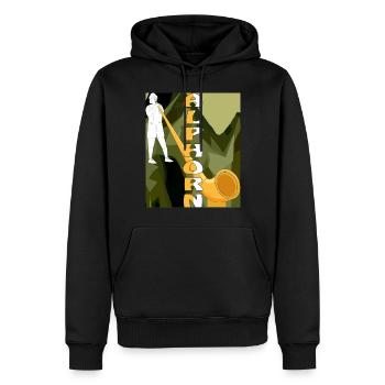 ALPHORN - Männer Premium Bio Hoodie - Schwarz - Vorne - Nico (187cm)