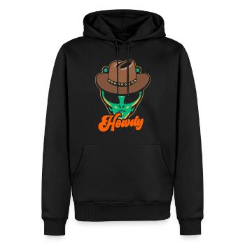 Howdy Alien Cowboy Space UFO Western - Männer Premium Bio Hoodie - Schwarz - Vorne - Nico (187cm)