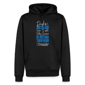 Doula Travailleuse à la naissance Mari Femme - Sweat à capuche Premium bio Homme - noir - Devant - Nico (187cm)