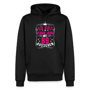 So Gut Kann Man Mit 89 Aussehen, 89. Geburtstag - Männer Premium Bio Hoodie - Schwarz - Vorne - Nico (187cm)