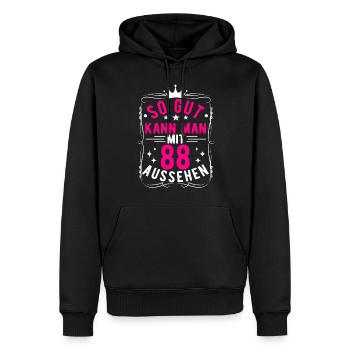 So Gut Kann Man Mit 88 Aussehen, 88. Geburtstag - Männer Premium Bio Hoodie - Schwarz - Vorne - Nico (187cm)