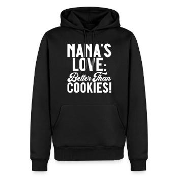 Cadeaux Nana - Sweat à capuche Premium bio Homme - noir - Devant - Nico (187cm)