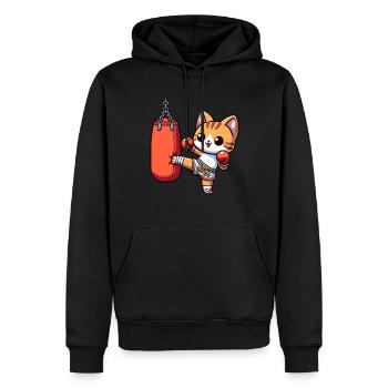 Muay Thai Boxing, Thai Boxing Kickboxen Kickboxer - Männer Premium Bio Hoodie - Schwarz - Vorne - Nico (187cm)