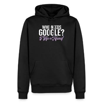 Nana Gifts - Männer Premium Bio Hoodie - Schwarz - Vorne - Nico (187cm)