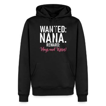 Nana Gifts - Männer Premium Bio Hoodie - Schwarz - Vorne - Nico (187cm)