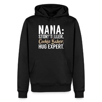 Nana Gifts - Männer Premium Bio Hoodie - Schwarz - Vorne - Nico (187cm)