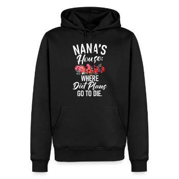 Cadeaux Nana - Sweat à capuche Premium bio Homme - noir - Devant - Nico (187cm)