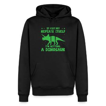 Dinosaurier Dino Prähistorische Zukunft - Männer Premium Bio Hoodie - Schwarz - Vorne - Nico (187cm)