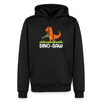 Dinosaure Dino préhistorique futur - Sweat à capuche Premium bio Homme - noir - Devant - Nico (187cm)