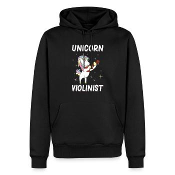 Geigerin Einhorn Violinenspielerin Musikerin - Männer Premium Bio Hoodie - Schwarz - Vorne - Nico (187cm)