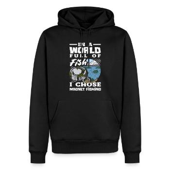 Magnetfischen Detektion Schatzsuche - Männer Premium Bio Hoodie - Schwarz - Vorne - Nico (187cm)