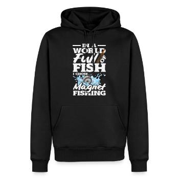 Magnetfischen Detektion Schatzsuche - Männer Premium Bio Hoodie - Schwarz - Vorne - Nico (187cm)