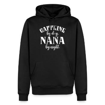 Cadeaux Nana - Sweat à capuche Premium bio Homme - noir - Devant - Nico (187cm)