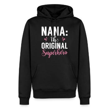 Cadeaux Nana - Sweat à capuche Premium bio Homme - noir - Devant - Nico (187cm)