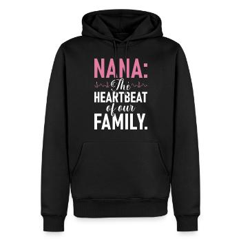 Nana Gifts - Männer Premium Bio Hoodie - Schwarz - Vorne - Nico (187cm)