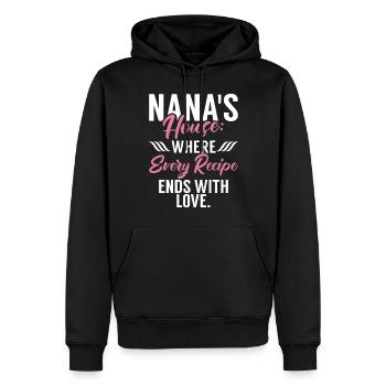 Regali Nana - Felpa con cappuccio ecologica premium da uomo - nero - Fronte - Nico (187cm)