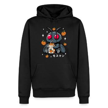 Jus de pêche Mothman - Sweat à capuche Premium bio Homme - noir - Devant - Nico (187cm)