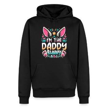 Je suis le papa lapin - Sweat à capuche Premium bio Homme - noir - Devant - Nico (187cm)