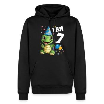 I' Turtles Turtle 7th Birthday - Men’s Premium Organic Hoodie - black - Front - Nico (187cm)