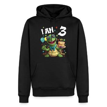 Ich bin 3 Schildkröten Schildkröte 3. Geburtstag - Männer Premium Bio Hoodie - Schwarz - Vorne - Nico (187cm)