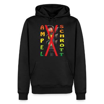 AMPEL SCHROTT - Männer Premium Bio Hoodie - Schwarz - Vorne - Nico (187cm)