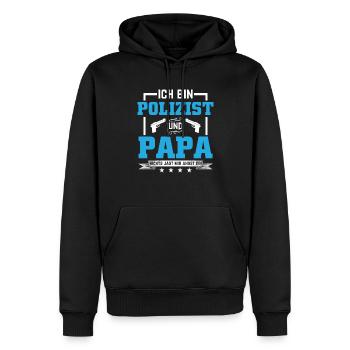 Lustiger Polizei Spruch Polizist Papa Vatertag - Männer Premium Bio Hoodie - Schwarz - Vorne - Nico (187cm)