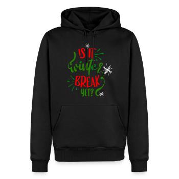 C’est la trêve hivernale ? - Colorié Rouge/Vert - Sweat à capuche Premium bio Homme - noir - Devant - Nico (187cm)