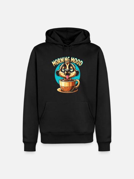 Erdmännchen Kaffee - Männer Premium Bio Hoodie - Schwarz