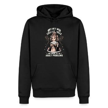 Sammlerpuppe Porzellanpuppe Antike - Männer Premium Bio Hoodie - Schwarz - Vorne - Nico (187cm)