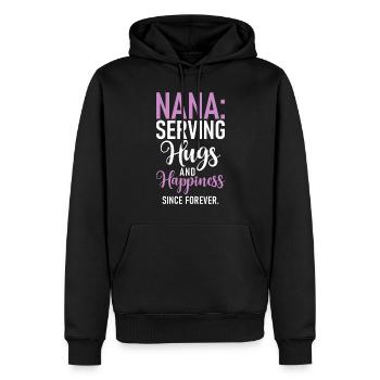 Cadeaux Nana - Sweat à capuche Premium bio Homme - noir - Devant - Nico (187cm)