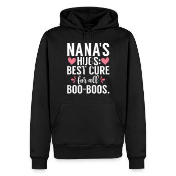 Cadeaux Nana - Sweat à capuche Premium bio Homme - noir - Devant - Nico (187cm)