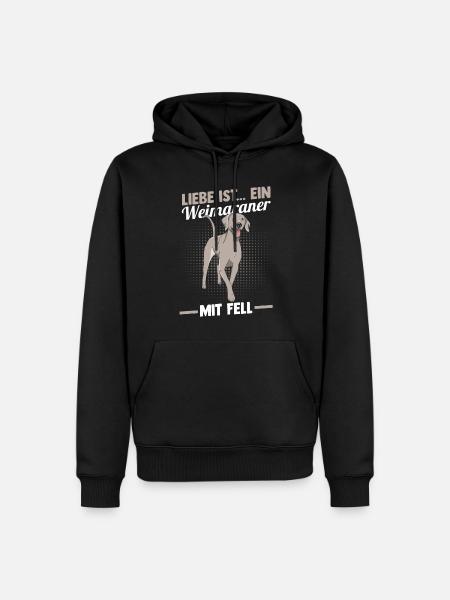 Hund Weimaraner - Männer Premium Bio Hoodie - Schwarz