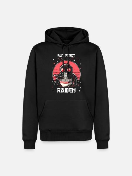 But First Ramen - Men’s Premium Organic Hoodie - black