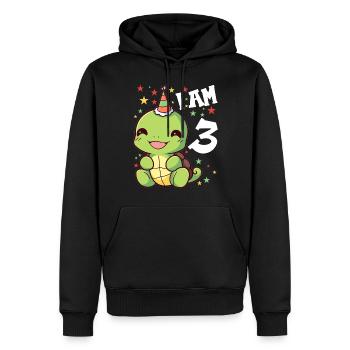 Ich bin 3 Schildkröten Schildkröte 3. Geburtstag - Männer Premium Bio Hoodie - Schwarz - Vorne - Nico (187cm)