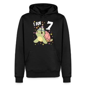 Ich bin 7 Schildkröten Schildkröte 7. Geburtstag - Männer Premium Bio Hoodie - Schwarz - Vorne - Nico (187cm)