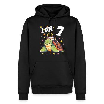 Ich bin 7 Schildkröten Schildkröte 7. Geburtstag - Männer Premium Bio Hoodie - Schwarz - Vorne - Nico (187cm)