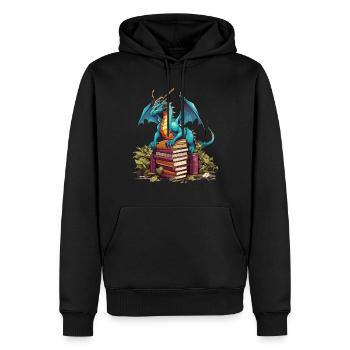 Dragons Und Bücher Nerd Dragon Liebhaber - Männer Premium Bio Hoodie - Schwarz - Vorne - Nico (187cm)