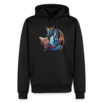 Dragons Und Bücher Nerd Dragon Liebhaber - Männer Premium Bio Hoodie - Schwarz - Vorne - Nico (187cm)
