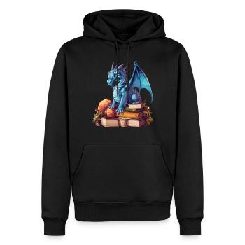 Dragons Und Bücher Nerd Dragon Liebhaber - Männer Premium Bio Hoodie - Schwarz - Vorne - Nico (187cm)