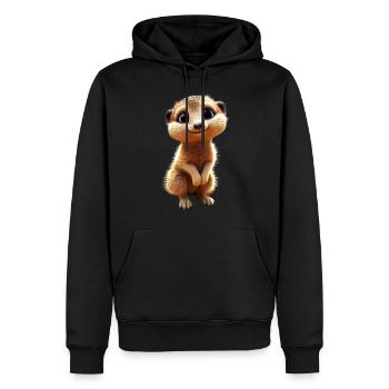 Erdmännchen Tierliebhaber Süßes Surikate Mangusten - Männer Premium Bio Hoodie - Schwarz - Vorne - Nico (187cm)