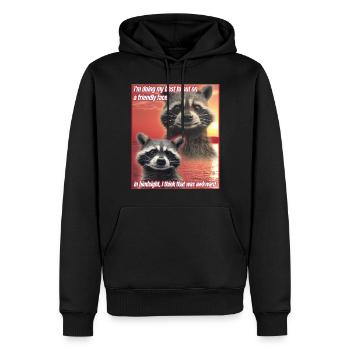 Lustiges Waschbär Meme Trash Panda Geschenk - Männer Premium Bio Hoodie - Schwarz - Vorne - Nico (187cm)