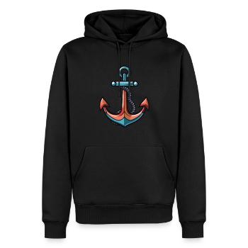 Anchor Icon Harbor - Sweat à capuche Premium bio Homme - noir - Devant - Nico (187cm)