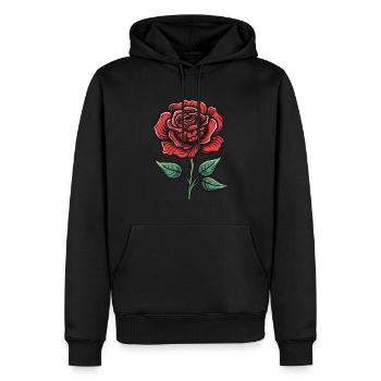 Amour de fleur de rose - Sweat à capuche Premium bio Homme - noir - Devant - Nico (187cm)