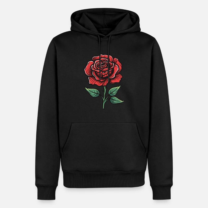 Amour de fleur de rose - Sweat à capuche Premium bio Homme - noir