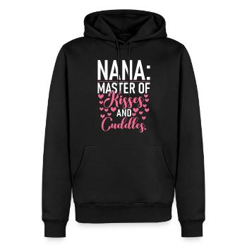 Nana Gifts - Männer Premium Bio Hoodie - Schwarz - Vorne - Nico (187cm)