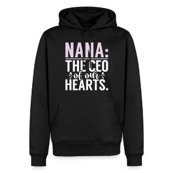 Nana Gifts - Männer Premium Bio Hoodie - Schwarz - Vorne - Nico (187cm)